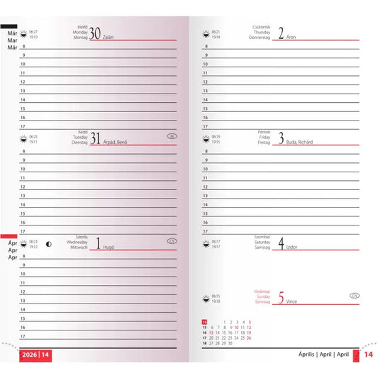 Realsystem zsebnaptár, álló, heti, 9x16,5cm, 2026, Picture ólomüveg