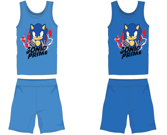 Sonic pamut nyári együttes - trikó-rövidnadrág szett - világoskék - 98