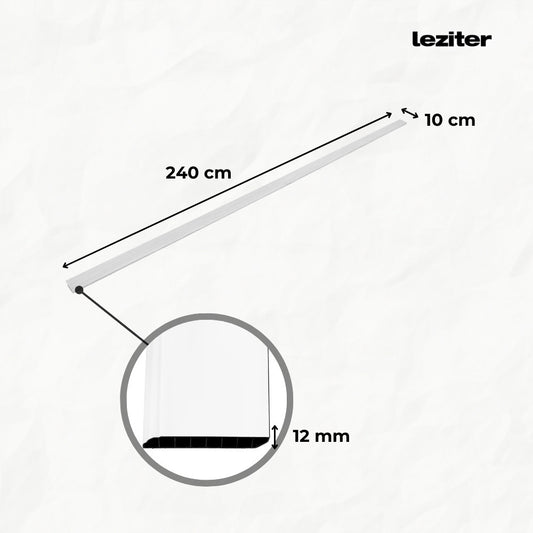 Vinyl SPC padlószegély Snow white 2400x100x12 mm