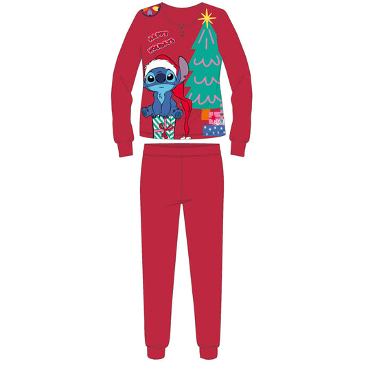 Stitch vastag interlock karácsonyi pamut pizsama nőknek - M