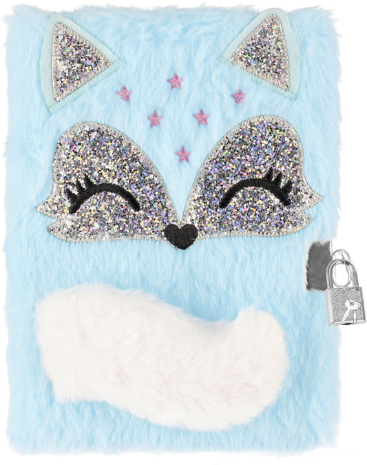 Rókás napló kulccsal, A/5, plüss borítóval, Fox