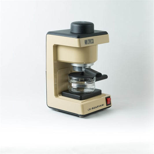 Szarvasi SZV-612/3 Mini presszókávéfőző, drapp, 800W, 2 / 6 személyes kivitel, üveg kiöntő edény, zárócsavar