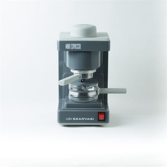 Szarvasi SZV-612/3 Mini presszókávéfőző, szürke, 800W, 2 / 6 személyes kivitel, üveg kiöntő edény, zárócsavar