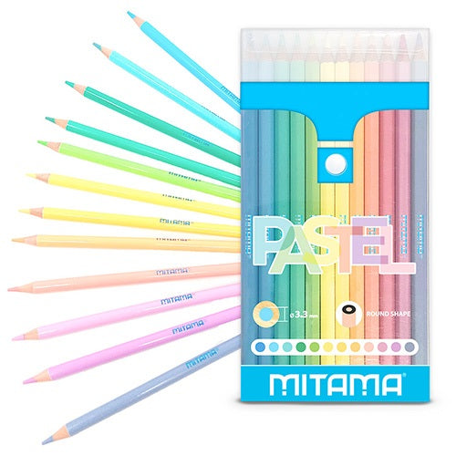 Színes ceruza Mitama Pastel 12 db-os klt. kerek, újrahasznosított