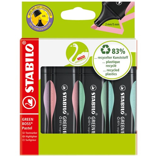 Szövegkiemelő Stabilo Green Boss Pastel klt. 4 db-os