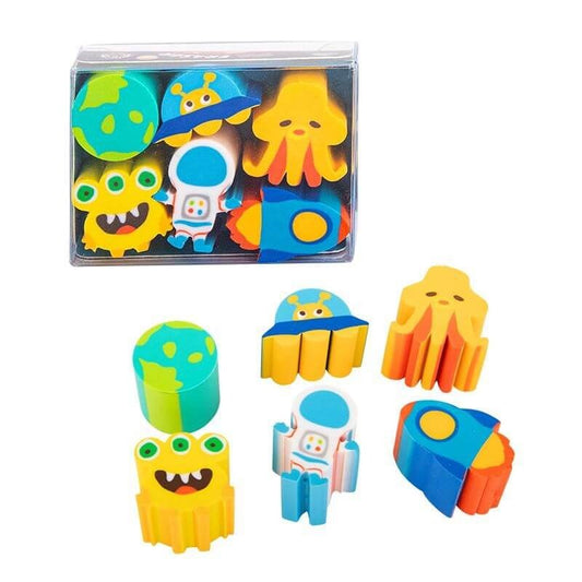 Radír dinoszauruszok vagy űrutazás, 6 db/szett