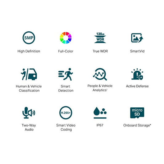 TP-LINK IP Kamera kültéri színes éjjellátó 5 Megapixel, 4mm Objektív, VIGI C350(4MM)