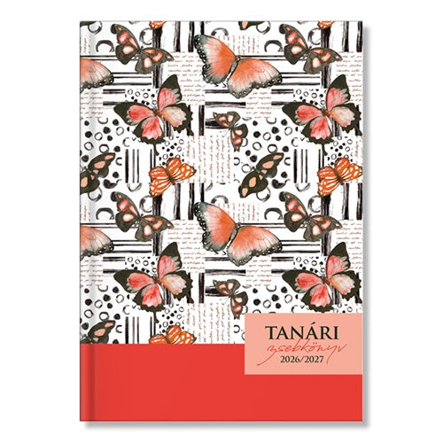 Tanári zsebkönyv pd 2026-2027 papír Butterflies