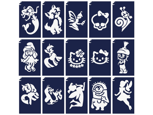 Sablonok, közepes, 15 db-os, lányos mese szett (CTMS-0074)