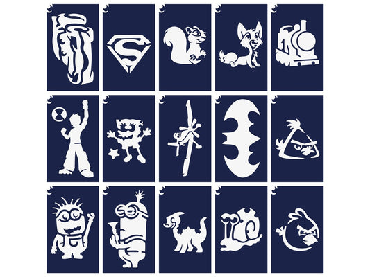 Sablonok, közepes, 15 db-os, fiús mese szett (CTMS-0075)