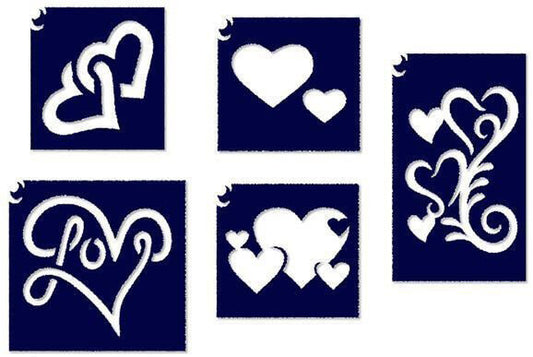 Sablonok, 5 db-os, szív (CTMS-0011)