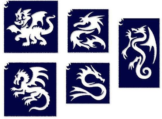 Sablonok, 5 db-os, sárkányok (CTMS-0008)