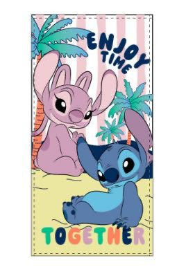 Disney Stitch Enjoy Time 100% pamut strandtörölköző - 70x140 cm