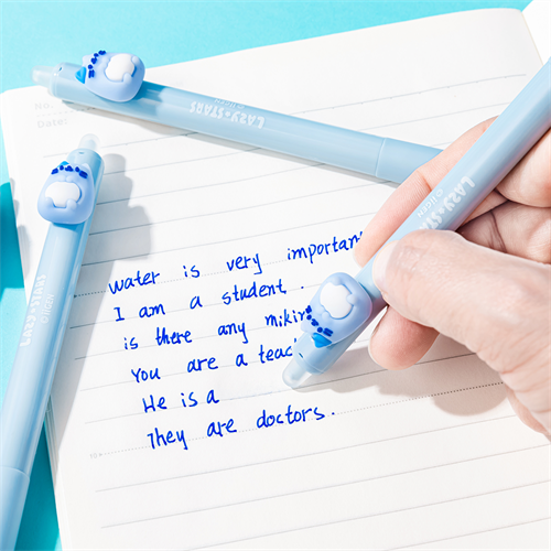 Zselés toll Lazy Stars 0,5 mm radírozható cica kék betéttel