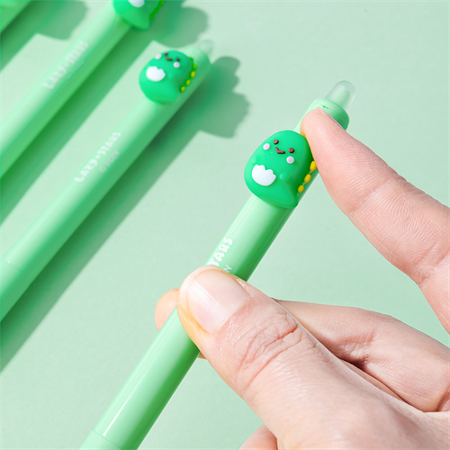 Zselés toll Lazy Stars 0,5 mm radírozható dino zöld betéttel