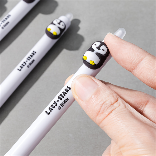 Zselés toll Lazy Stars 0,5 mm radírozható pingvin fekete betéttel