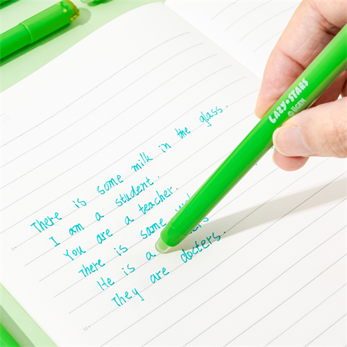 Zselés toll Lazy Stars kupakos 0,5 mm radírozható dino zöld betéttel