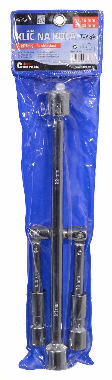 Compass kulcs 17-19 / 21-23 mm kerekekhez, összecsukható