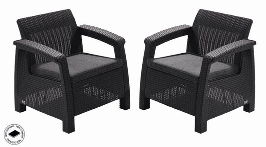 Kerti bútor Keter Corfu duo két fotel szett, grafitszürke