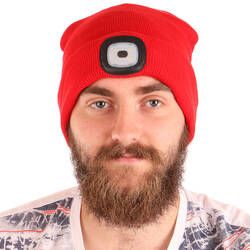 Sixtol sapka LED-es fejlámpával, újratölthető piros színben