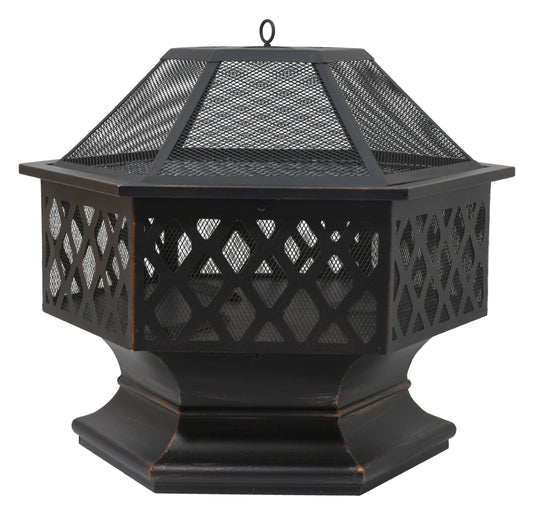 Cattara HEXAGON tűztér copper patina fedéllel