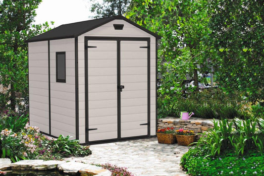 Keter MANOR 6 x 8 DD kerti tároló bézs, padlóval