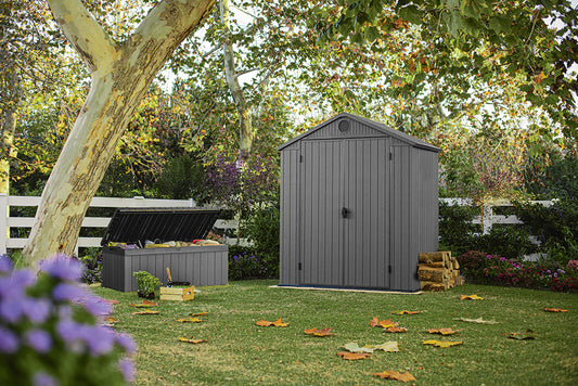 Keter Darwin 6 x 4 kerti tároló, szürke, padlóval