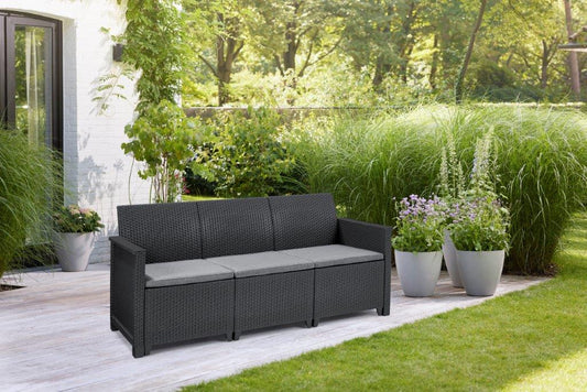 Kerti bútor Keter Elodie 3 férőhelyes kanapé grafit