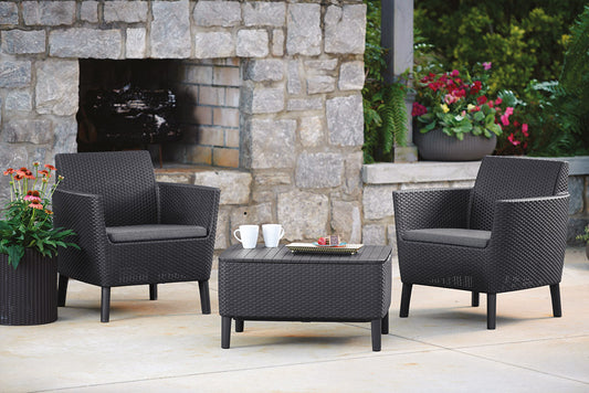 Kerti bútor Keter Salemo duo, két fotelből álló garnitúra, grafit