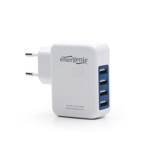 ENERGENIE hálózati USB töltő 4-es Fehér