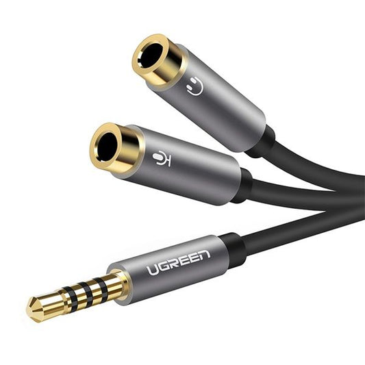 UGREEN Kábel 3.5mm Jack - 3.5mm Jack, hosszabbító, M/F, 2m, fekete