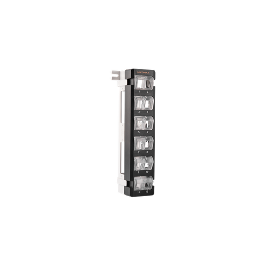 NIKOMAX Patch panel, UTP, 12 portos, 10", beépíthető, üres, fekete
