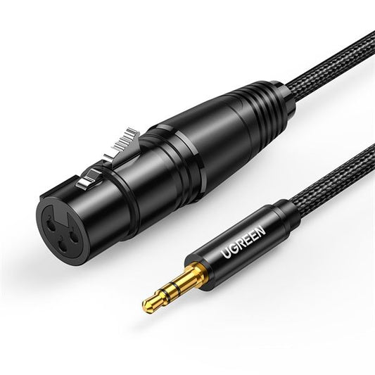 UGREEN Kábel 3.5mm Jack - Three-Pole XLR M/F, 2m, fekete