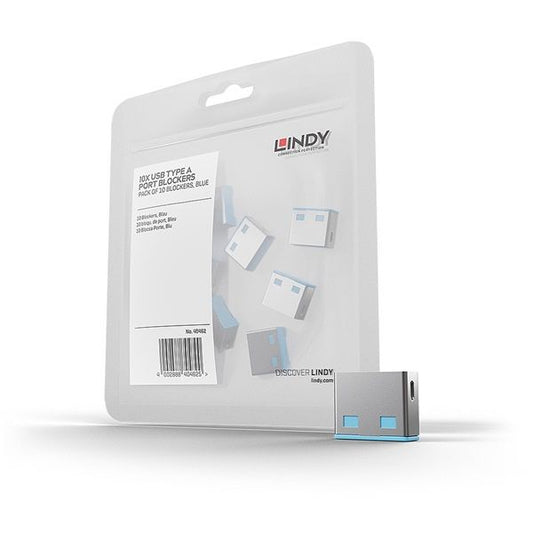 LINDY Dugó biztonsági, Port Blocker, USB A, kék (10db/csomag)