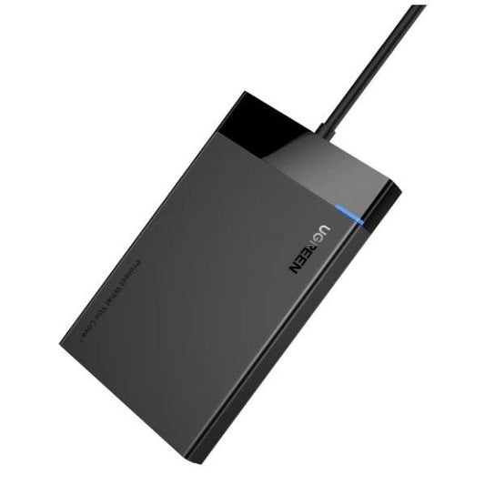 UGREEN külső HDD ház USB 3.0 2.5" beépített kábellel, 5 Gbps, 0,5m, fekete