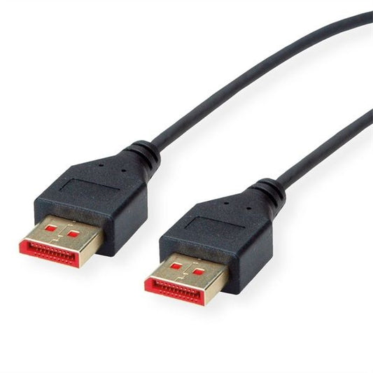 ROLINE Kábel Displayport 1.4 DP - DP, 8K@60Hz, HDR, M/M, vékonyított, 1,5m, fekete