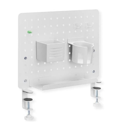 VALUE Asztalra szorítható tábla, opcionális tartóelemekkel, Clamp Mount Pegboard, Gamer / Office / Irodai, fehér