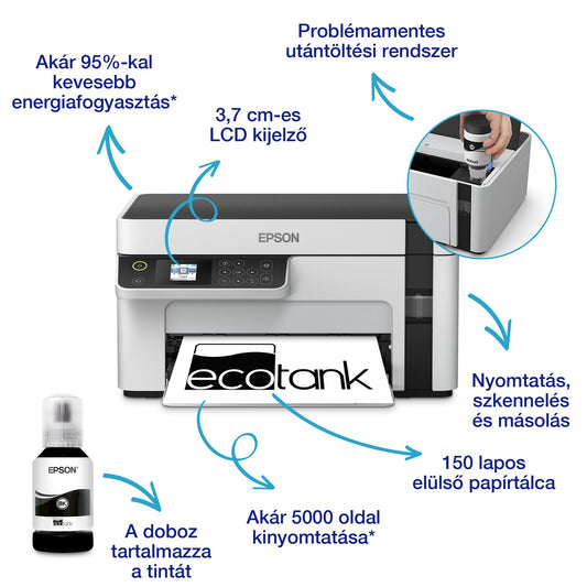 Epson EcoTank M2120 mono A4 tintasugaras 3in1 MFP, ADF, WIFI