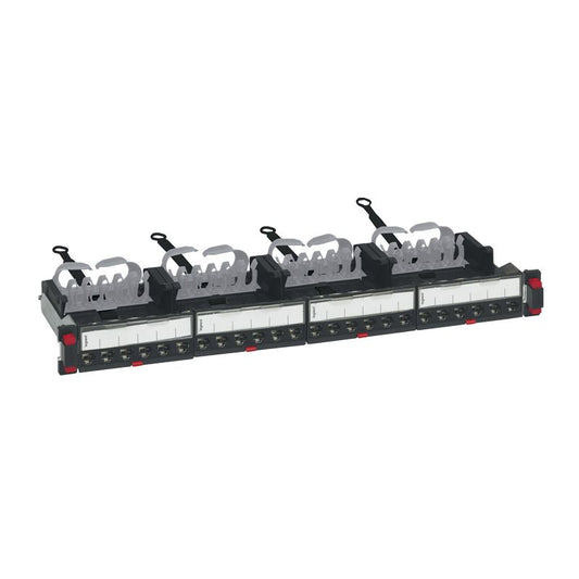 LEGRAND patch panel 19"-1U 24xRJ45 Cat6A árnyékolt (STP) 6xRJ45 kazettás/LCS3 gy