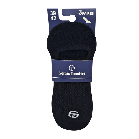 Sergio Tacchini footies légáteresztő pamut titokzokni - 3 pár/csomag - fekete - 43-46