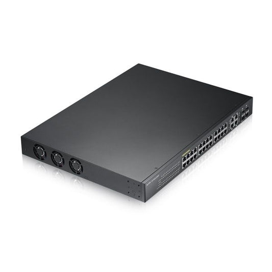 28 Port Smart Managed PoE Switch 24x Gigabit Copper PoE and 4x Gigabit dual pers