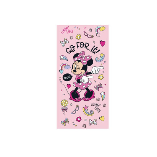 Disney Minnie egér gyerek strandtörölköző - 100% pamut - 70x140 cm - rózsaszín