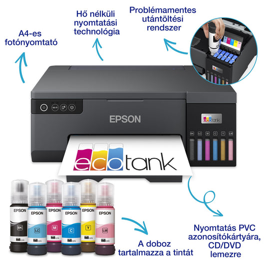 Epson L8050 színes tintasugaras A4 fotónyomtató, WIFI