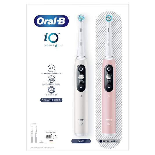 Oral-B iO6 elektromos fogkefe DuoPack White + Pink
