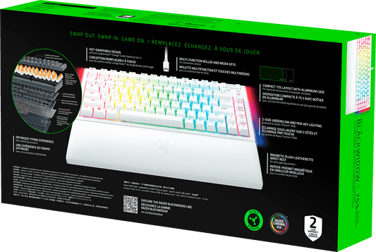 Razer BlackWidow V4 75% - White Ed. - US Layout