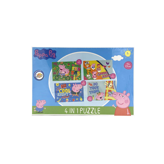 Peppa malac 4 az 1 ben Puzzle 12-13-20-24 darabos - Zöld