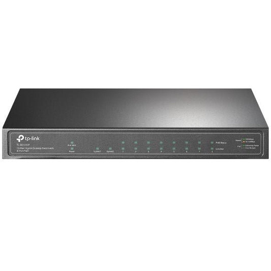 TP-LINK TL-SG1210P 10-Port Gigabit Desktop Switch with 8-Port PoE+