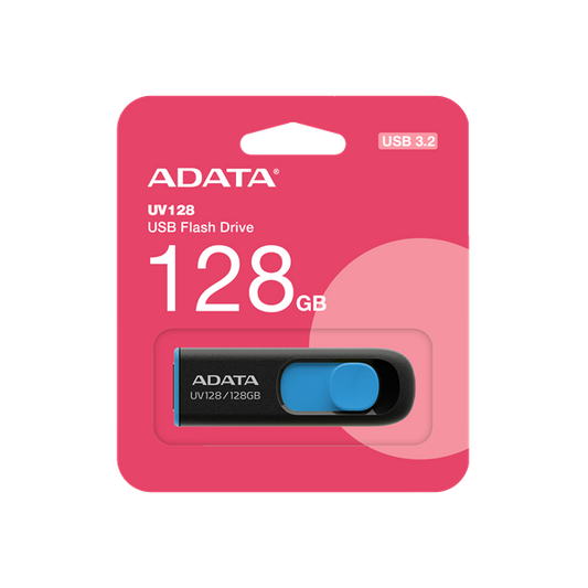 ADATA Pendrive 128GB, UV128 USB 3.2, Fekete-kék