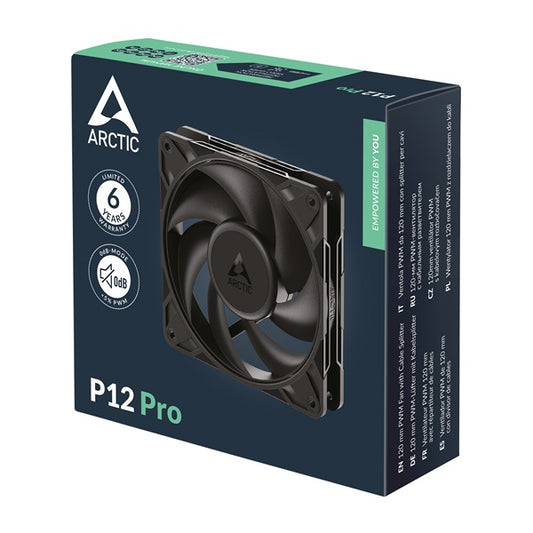ARCTIC COOLING Rendszerhűtő Ventilátor P12 Pro PWM Fekete, 12cm