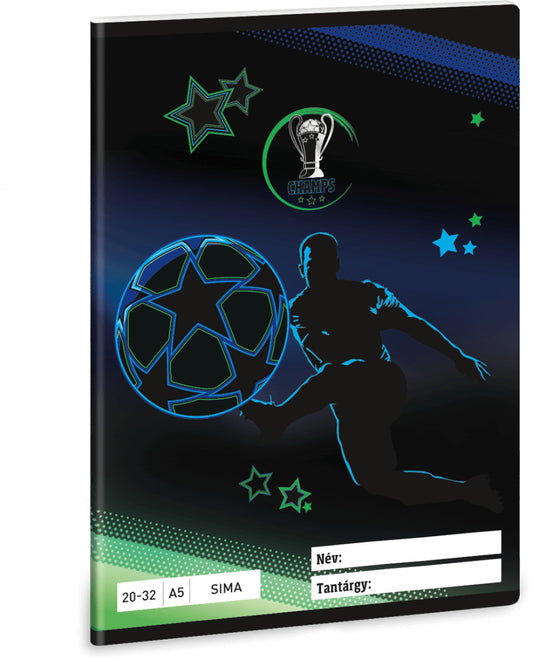 Focis tűzött füzet A/5, 32 lap sima, Champs